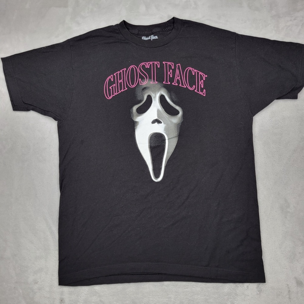 Ghost Face Shirt Mens Large Black Scream Movie Halloween Icon Scary Horror Adult